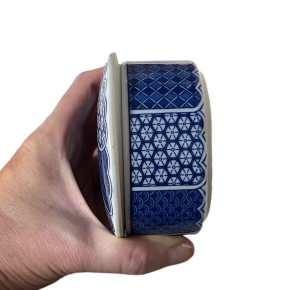 Sometsuke Japanese Porcelain Box
Cobalt Transfer Ware Takahashi blue and white - Picture 10 of 11